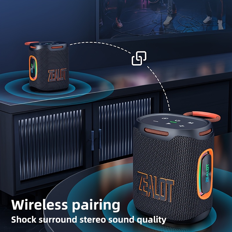 Portable Wireless Speaker with RGB Lighting TWS Hands-free Calling