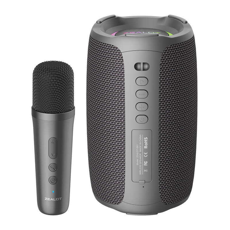Portable wireless microphone speaker with powerful bass and 3D surround sound