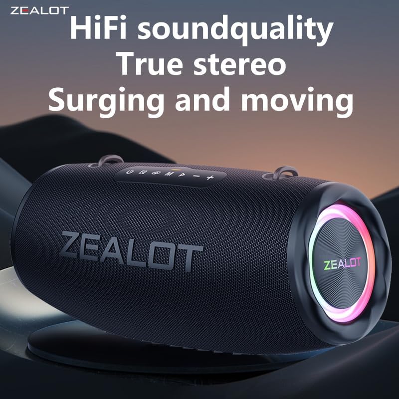 Portable Bluetooth Speaker, Stereo Sound, Deep Bass