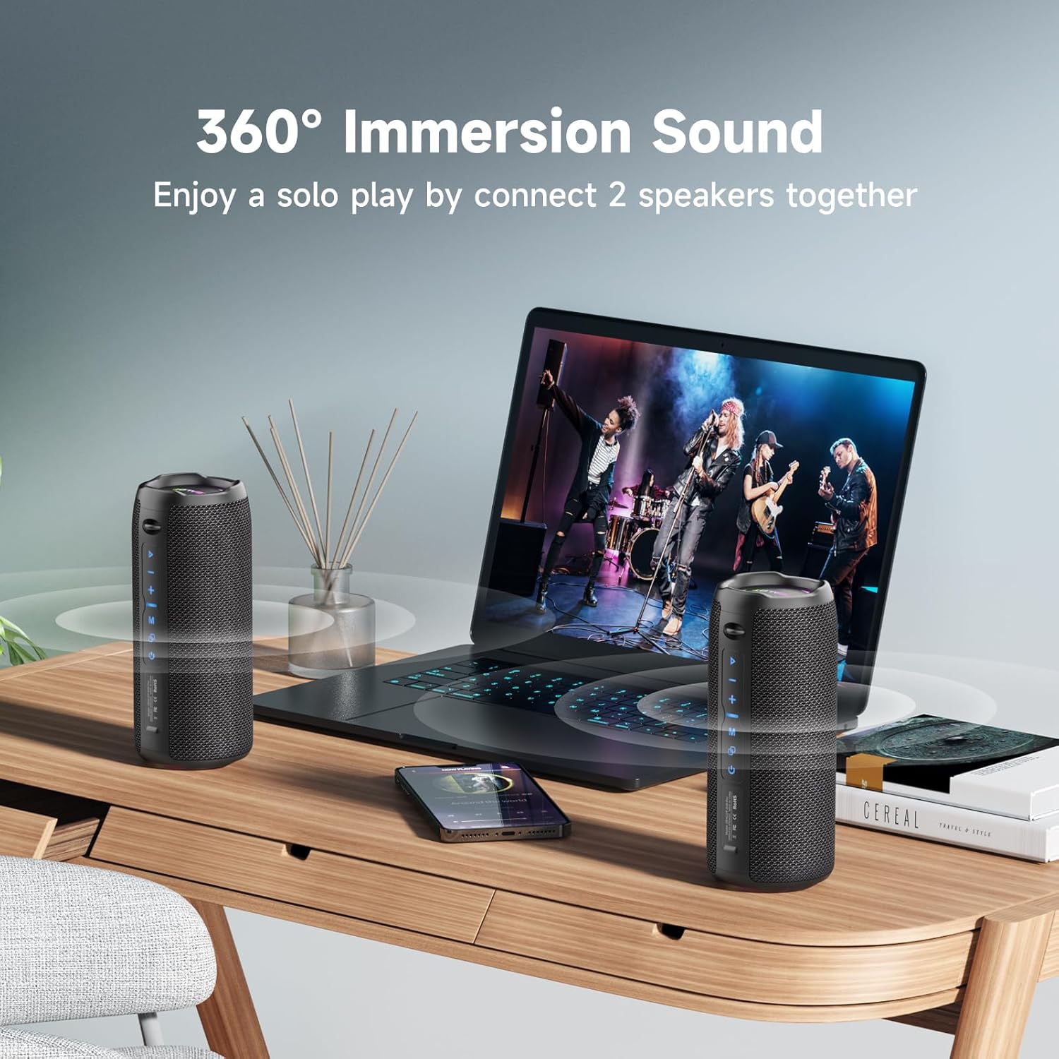 Bluetooth Outdoor Waterproof Wireless Speaker with Loud Bass