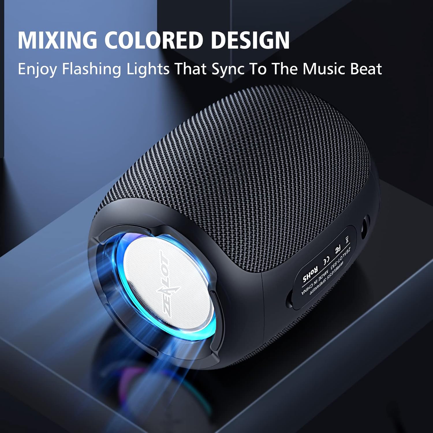 Portable Waterproof Wireless Bluetooth Speaker with LED Light