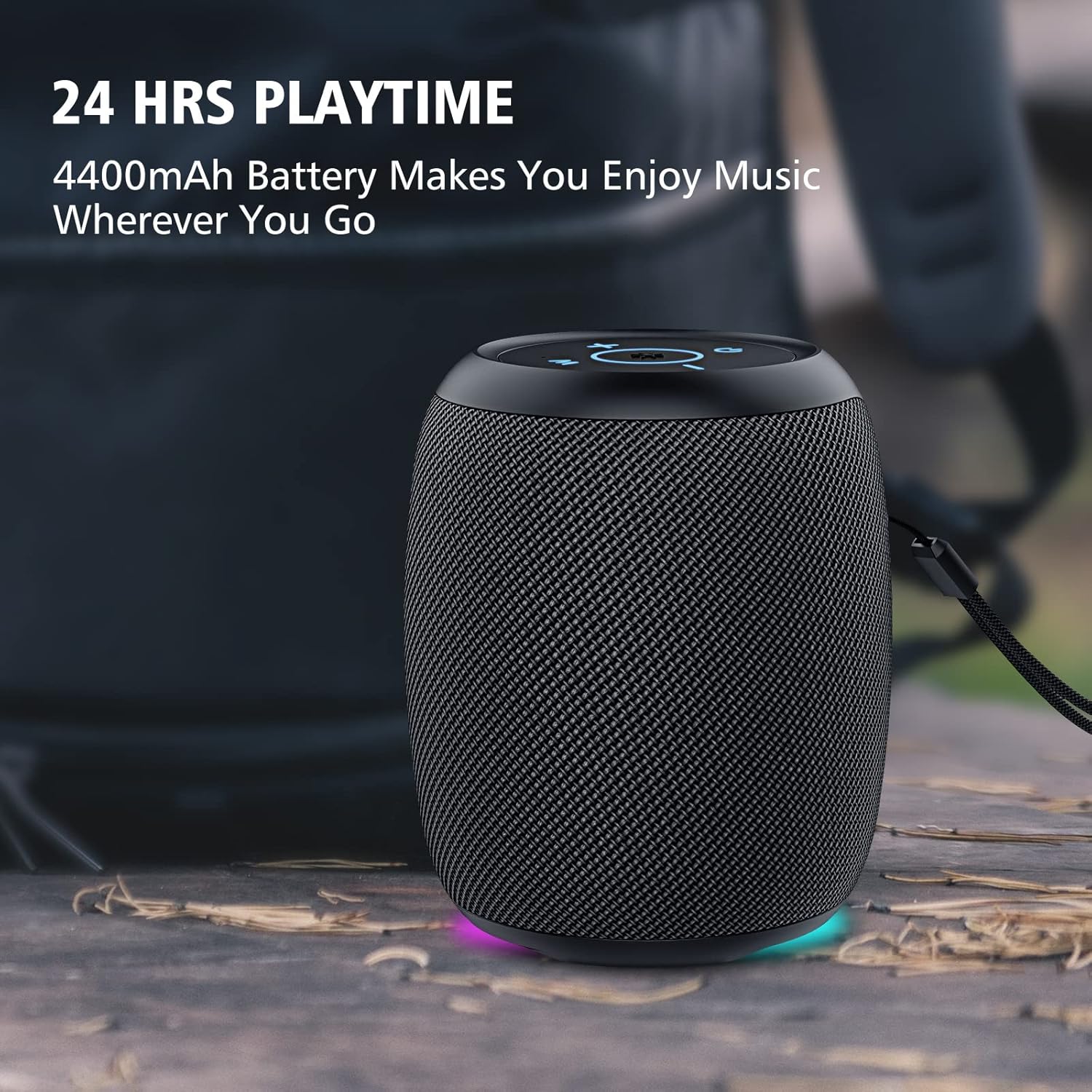 Portable Waterproof Wireless Bluetooth Speaker with LED Light