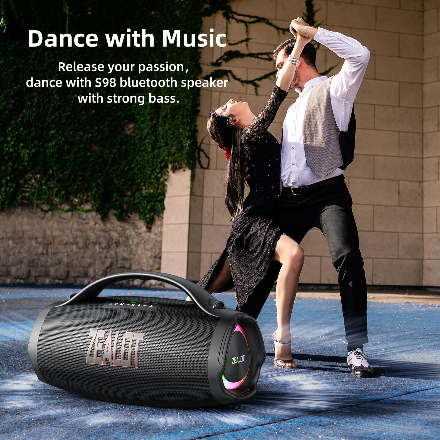 Large Bluetooth Speaker, Portable Speaker with Subwoofer, Wireless Pair/Fast Charging