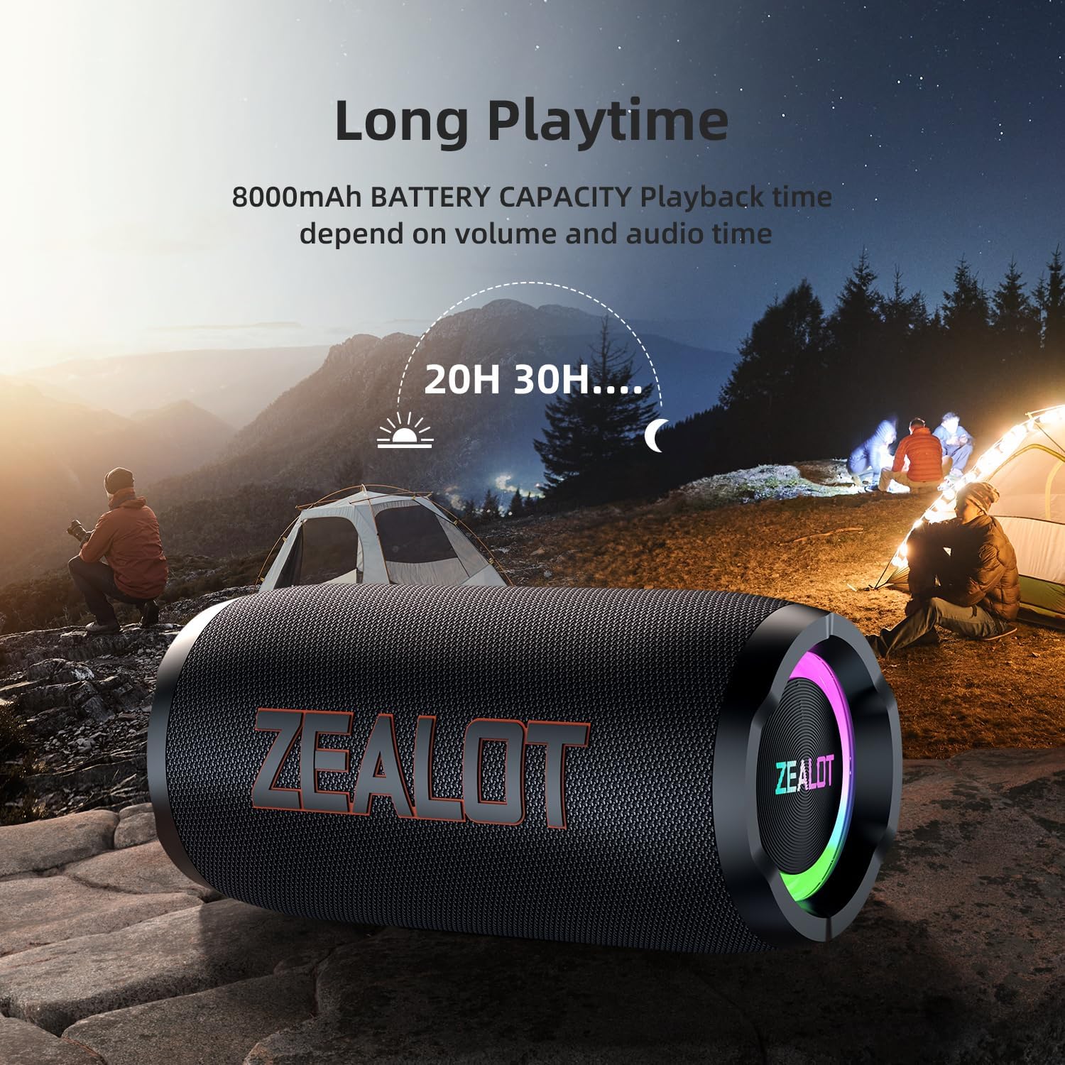 Portable Bluetooth speaker, vibration sound effect, with LED light, free speaker