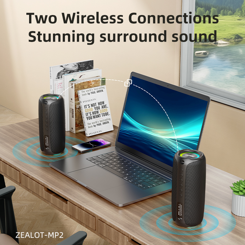 ZEALOT MP2 High Performance Portable Outdoor Subwoofer Bluetooth Speaker