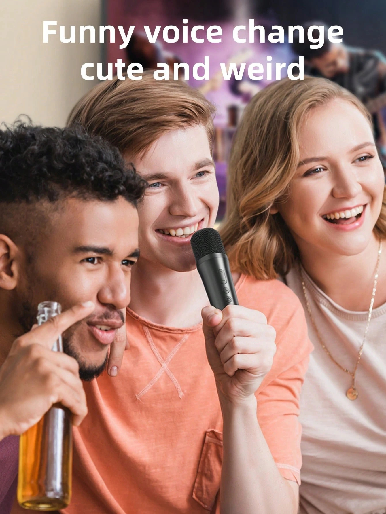 Portable wireless microphone speaker with powerful bass and 3D surround sound