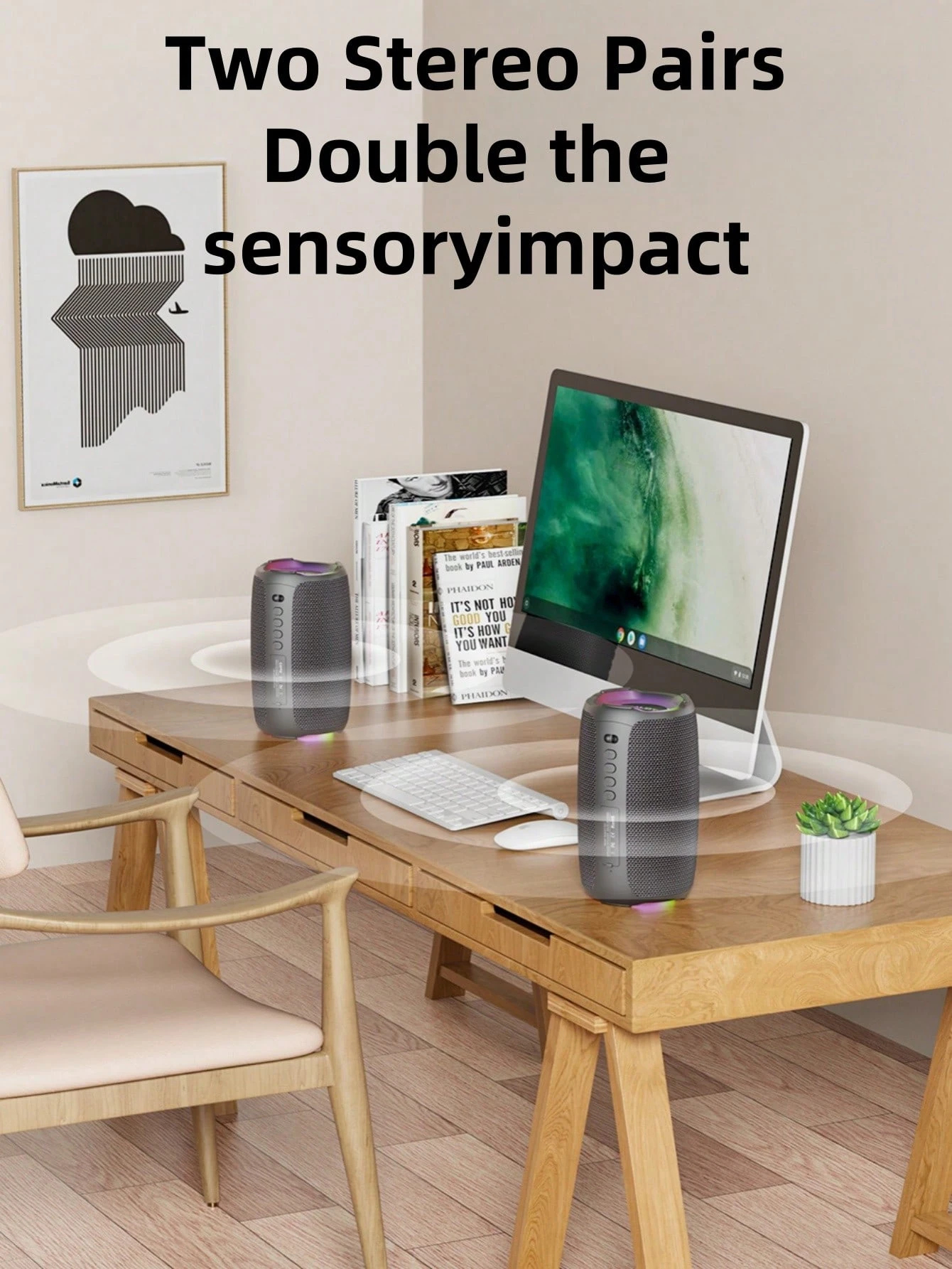 Portable wireless microphone speaker with powerful bass and 3D surround sound