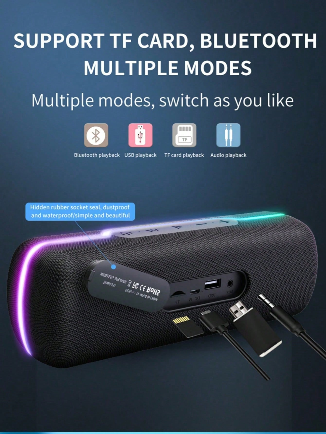 Wireless Speaker Fabric Car Speaker Outdoor Portable Dual Speaker