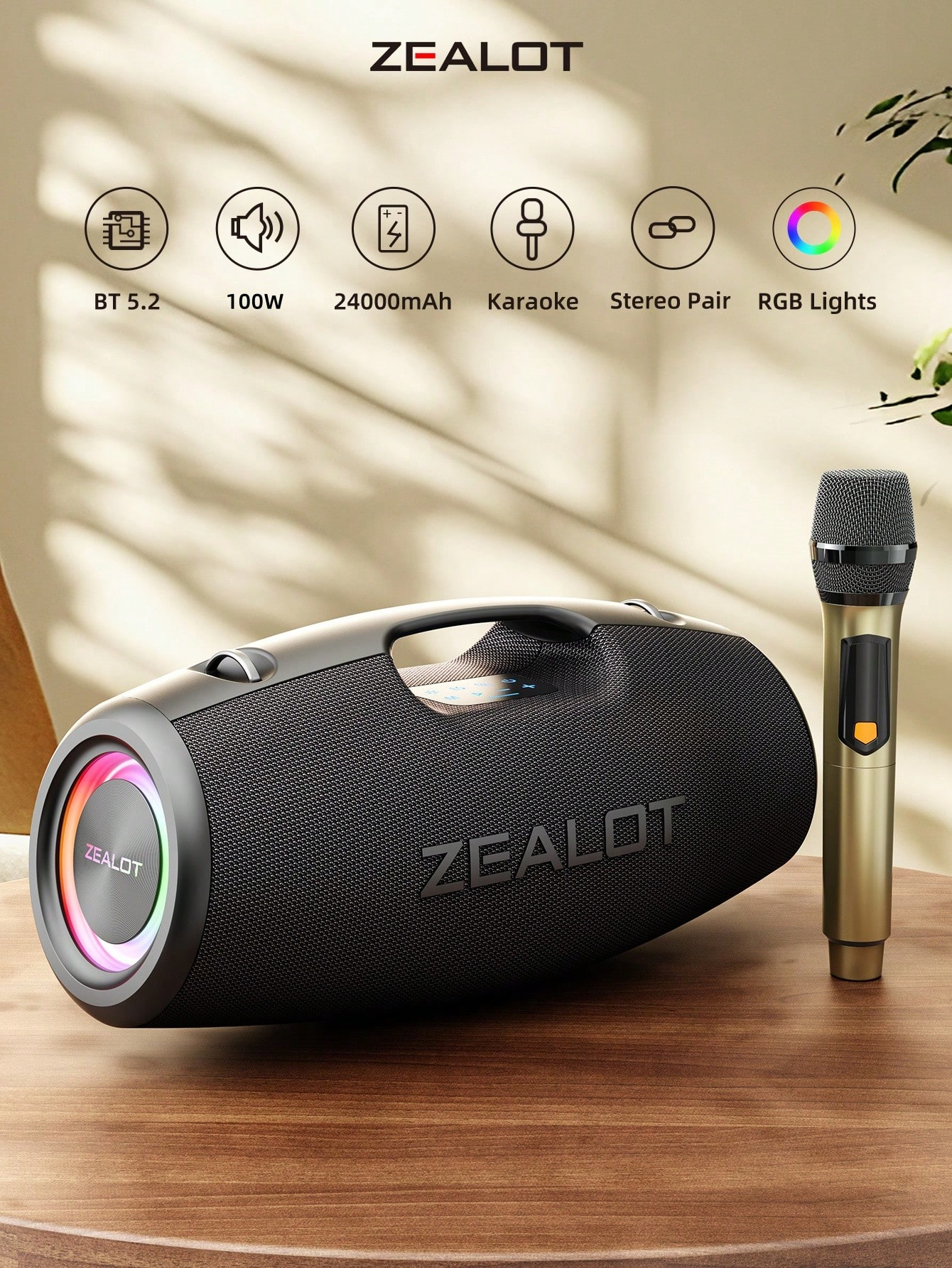 Portable Wireless Microphone Speaker, Surge Bass 3D Surround Sound