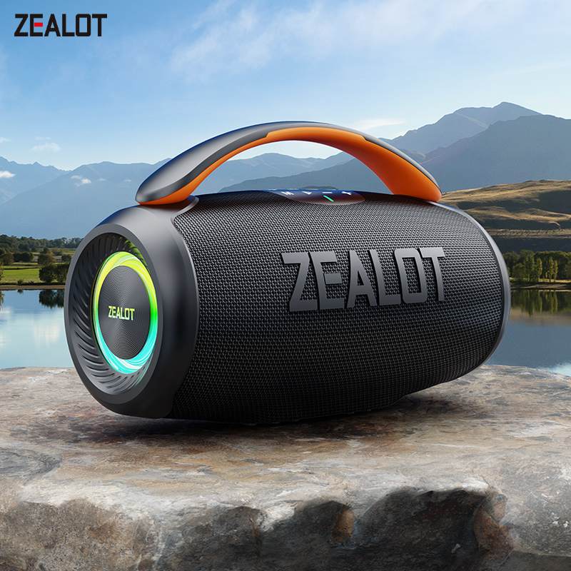 Wireless portable speaker with dual woofers and long battery life