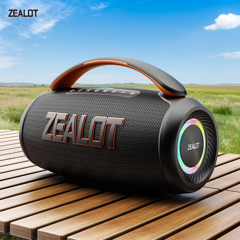 Portable wireless speaker with deep bass and 3D surround sound