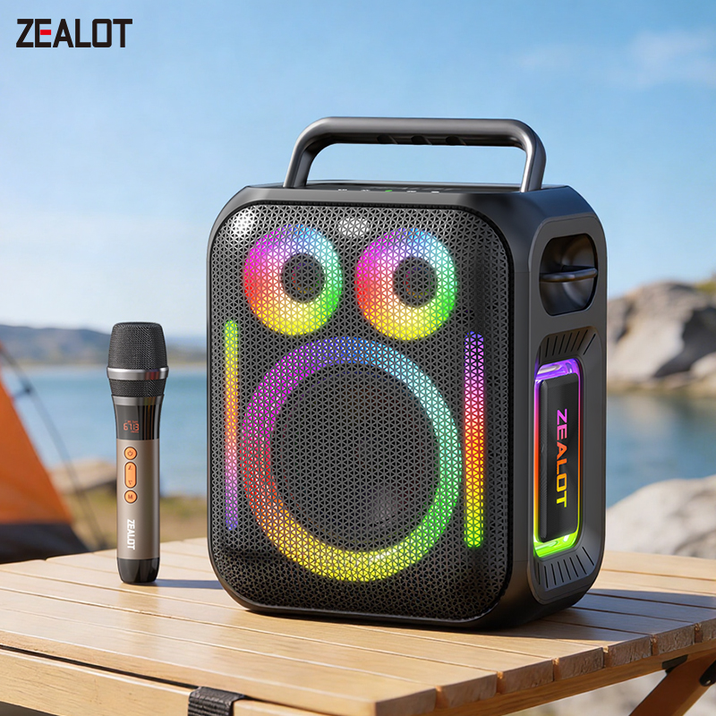 Outdoor portable speaker with microphone