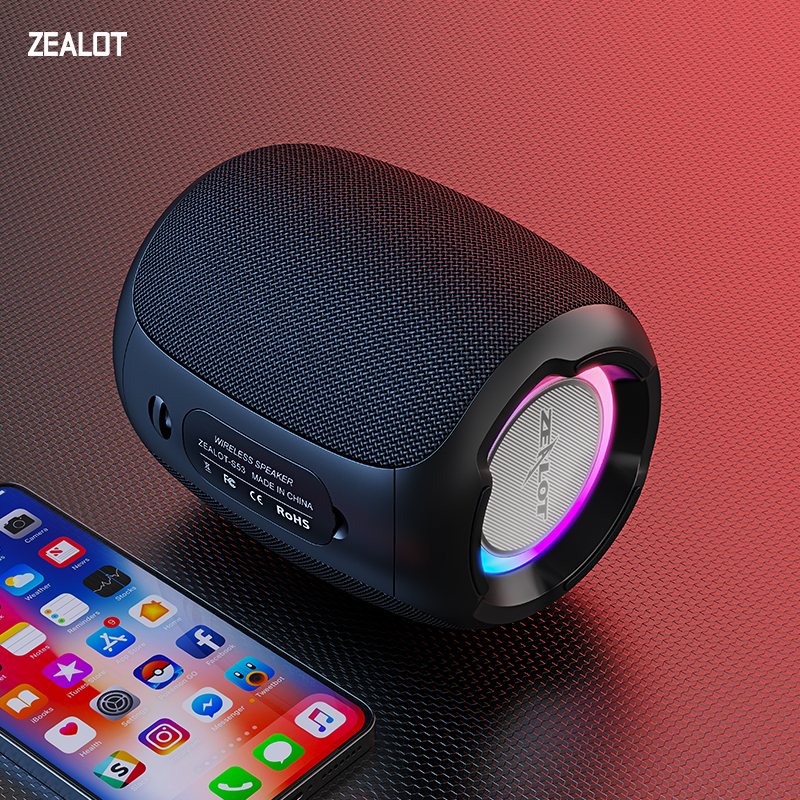 Portable Waterproof Wireless Bluetooth Speaker with LED Light