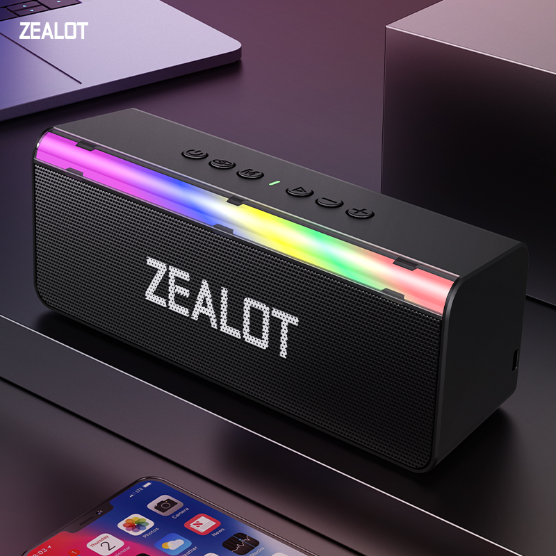 Portable wireless speaker with dual subwoofers and bass-enhanced 3D surround sound