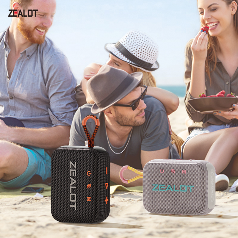 Portable wireless speaker, two units for double the sound, nylon wrapped, IPX6 waterproof