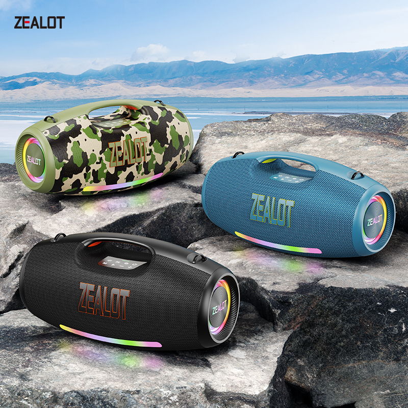 Portable wireless speaker with powerful bass and 3D surround sound