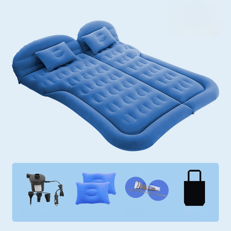 Flocked inflatable car mattress