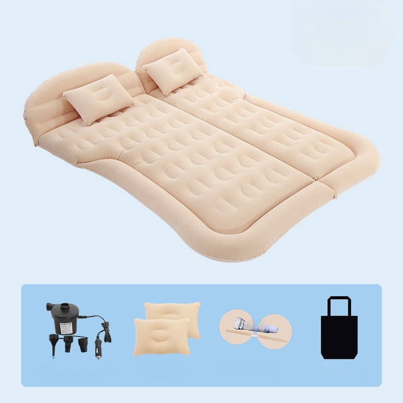 Flocked inflatable car mattress
