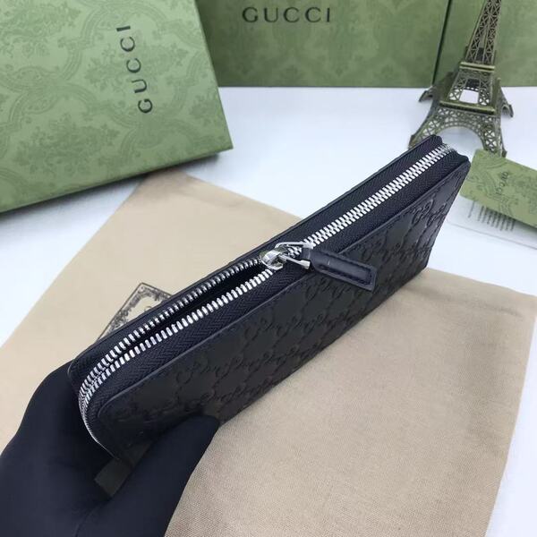 GUCCI グッチ グッチシマシリーズ メンズ 全 GG エンボスレザー ラウンドファスナー長財布