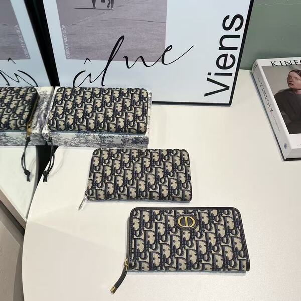 ディオール オブリーク ジャカードキャンバス CD ロゴ ジップアラウンド 長財布