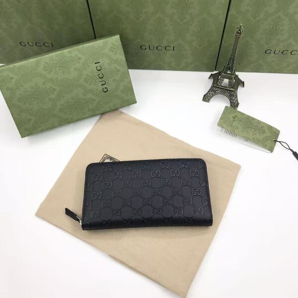 GUCCI グッチ グッチシマシリーズ メンズ 全 GG エンボスレザー ラウンドファスナー長財布