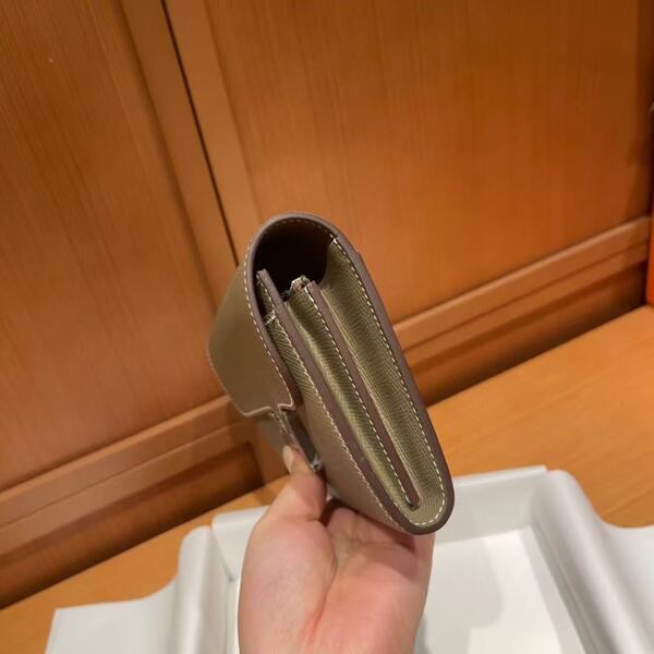 エルメス エトゥープ エプソンレザー コンスタンス 長財布 H ロゴ