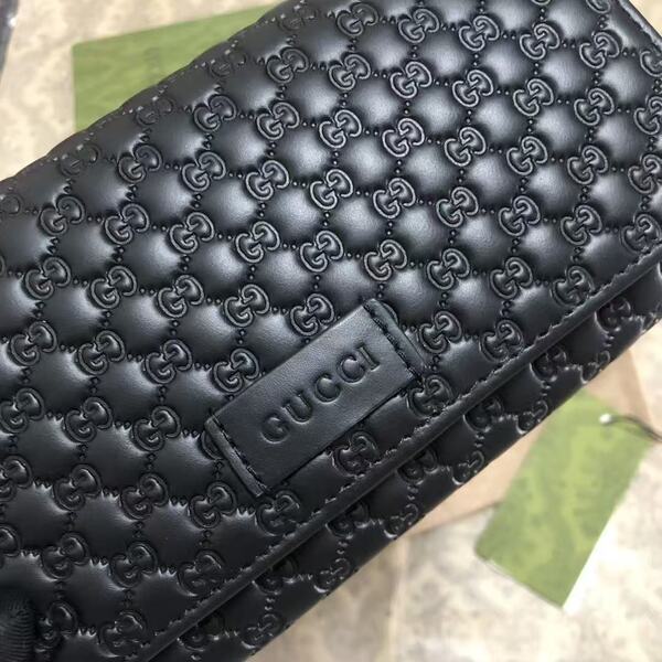 GUCCI グッチ グッチシマシリーズ メンズ 全 GG エンボスレザー フラップ長財布