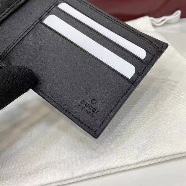 グッチ GG マーモント メンズ ダブル G ロゴ レザー 二つ折りウォレット ブラック