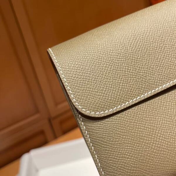 エルメス エトゥープ エプソンレザー コンスタンス 長財布 H ロゴ