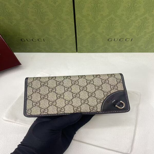 GUCCI グッチ 定番 GG 柄キャンバス × レザー長財布 ビジネス通勤用クラッチ