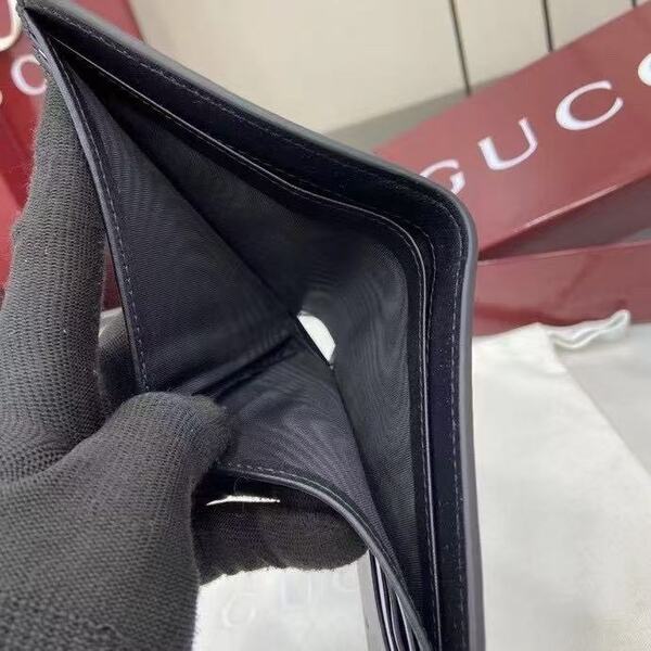 グッチ GG マーモント メンズ ダブル G ロゴ レザー 二つ折りウォレット ブラック