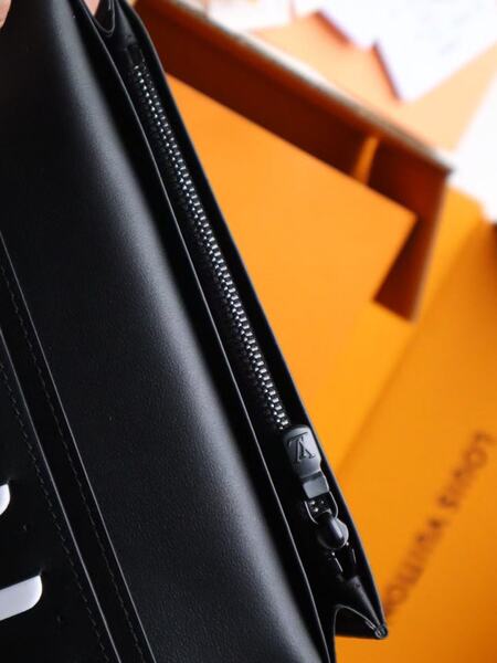 ルイ・ヴィトン ブラック モノグラム エンプレントレザー 長財布 ジップアラウンド