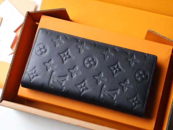 ルイ・ヴィトン ブラック モノグラム エンプレントレザー 長財布 ジップアラウンド