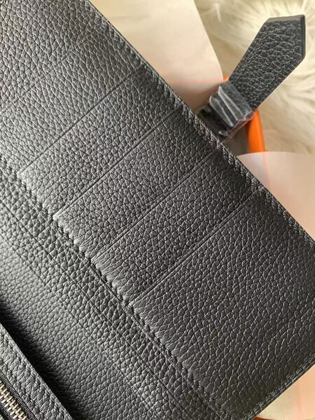 エルメス ブラック トゴレザー ベアン 長財布 H ロゴ