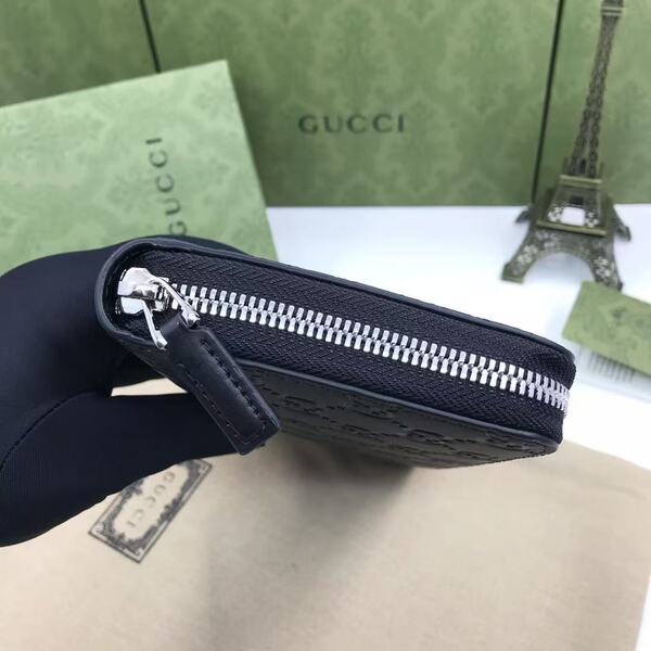 GUCCI グッチ グッチシマシリーズ メンズ 全 GG エンボスレザー ラウンドファスナー長財布