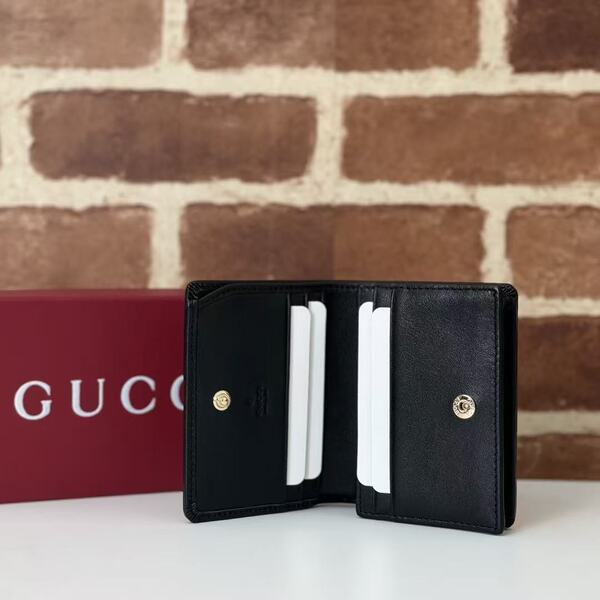 GUCCI グッチ GG スプリームシリーズ 定番 GG 柄キャンバス × レザー 二つ折り短財布