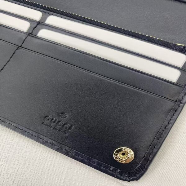 GUCCI グッチ 定番 GG 柄キャンバス × レザー長財布 ビジネス通勤用クラッチ