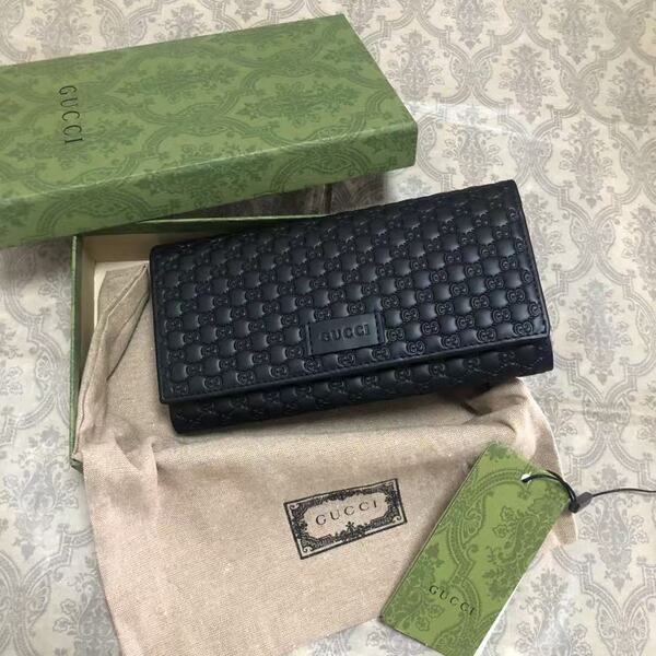 GUCCI グッチ グッチシマシリーズ メンズ 全 GG エンボスレザー フラップ長財布