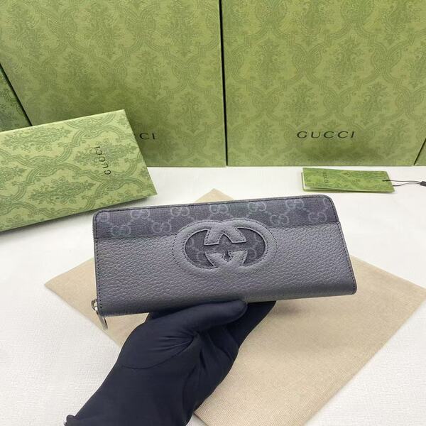 インターロッキングG ダブルGエンボス加工 ロングファスナー財布