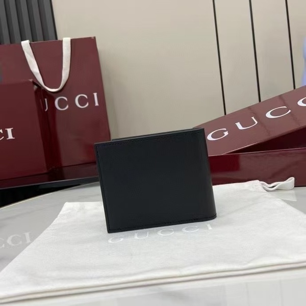 グッチ GG マーモント メンズ ダブル G ロゴ レザー 二つ折りウォレット ブラック