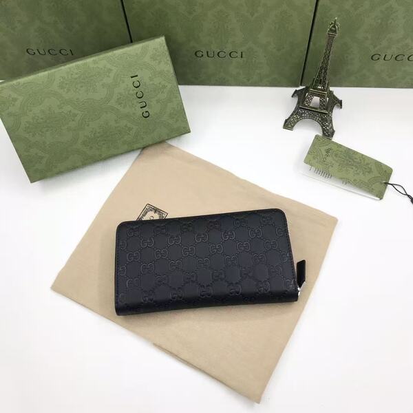 GUCCI グッチ グッチシマシリーズ メンズ 全 GG エンボスレザー ラウンドファスナー長財布