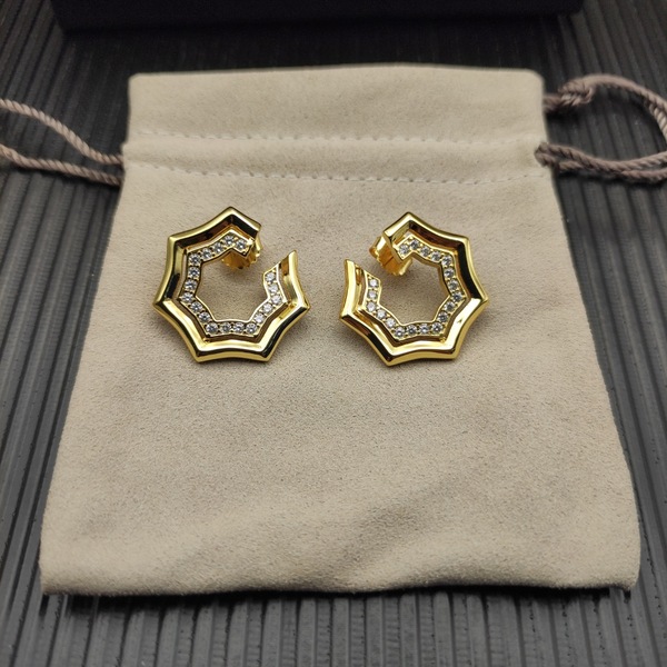 デヴィッド・ヤーマン スター型 パヴェダイヤ ゴールドフープピアス ラグジュアリージオメトリックピアス