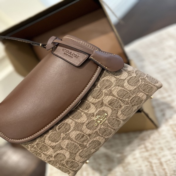 コーチ COACH クラシック シグネチャー レザーコンビ フラップ ハンドバッグ 斜め掛け