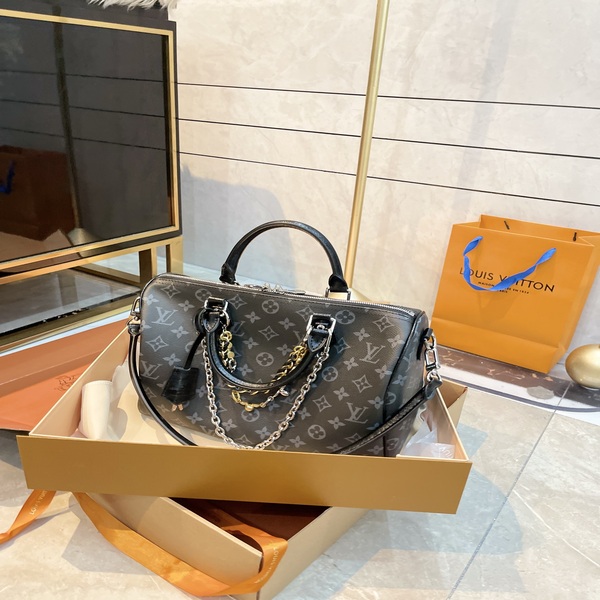 ルイ・ヴィトン LOUIS VUITTON モノグラム・エクリプス スピーディ・バンドリエール 25 ボストンバッグ 斜め掛け（ダブルチェーン）