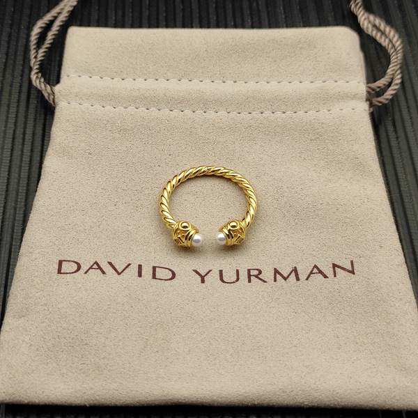 ヴィンテージ ツイストコード パール オープンバングル リングセット ゴールドカラー