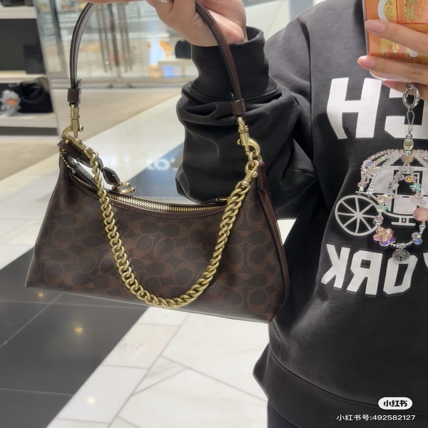 コーチ COACH クラシック シグネチャー チェーン ホーボーバッグ ブラウン