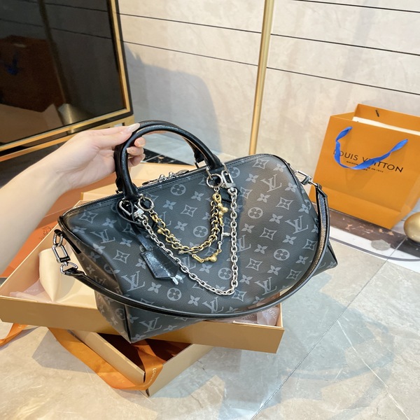 ルイ・ヴィトン LOUIS VUITTON モノグラム・エクリプス スピーディ・バンドリエール 25 ボストンバッグ 斜め掛け（ダブルチェーン）