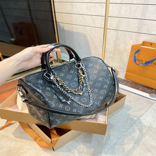 ルイ・ヴィトン LOUIS VUITTON モノグラム・エクリプス スピーディ・バンドリエール 25 ボストンバッグ 斜め掛け（ダブルチェーン）