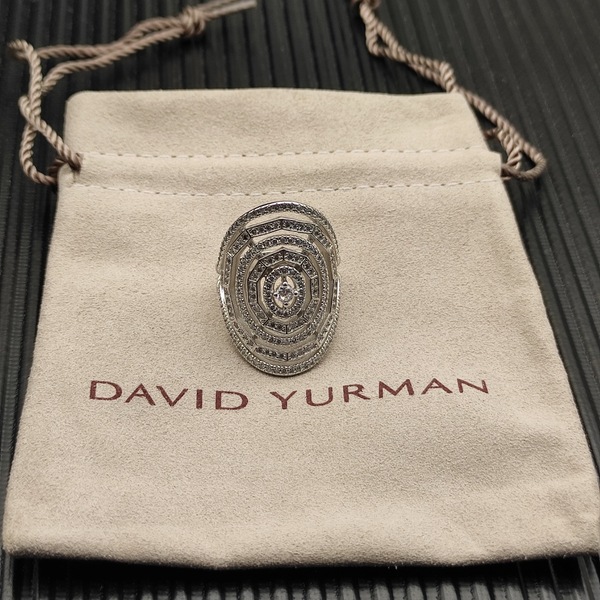 デヴィッド・ヤーマン スパイラル パヴェダイヤ 925 シルバーリング ラグジュアリー