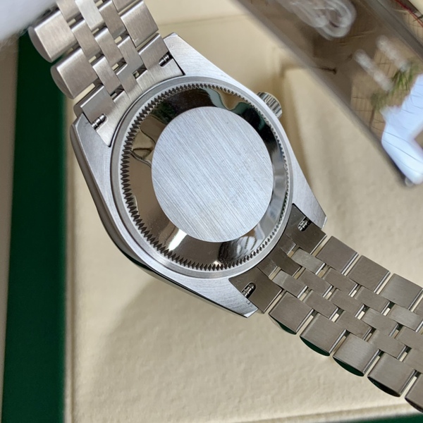 ロレックス デイトジャスト グレーダイヤル ダイヤインデックス フルーテッドベゼル 自動巻き腕時計